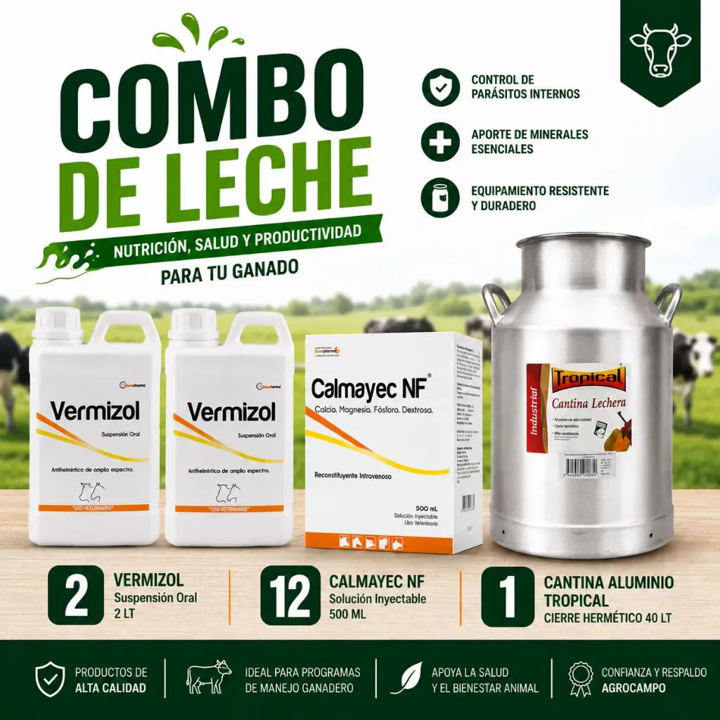 [AGROC-57] COMBO DE LECHE VERMIZOL 2 LT. +  CALMAYEC NF 500 ML+OBSEQUIO