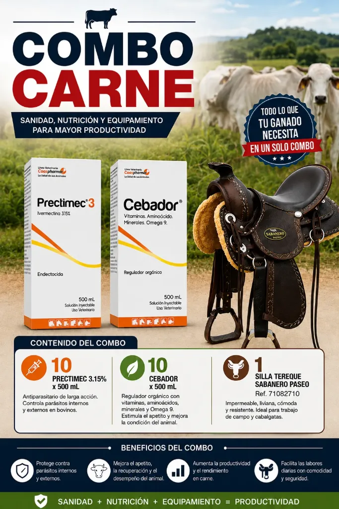 [AGROC-61] COMBO CARNE 10 PRECTIMEC 3.15 X 500ML + 10 CEBADOR 500 ML + OBSEQUIO