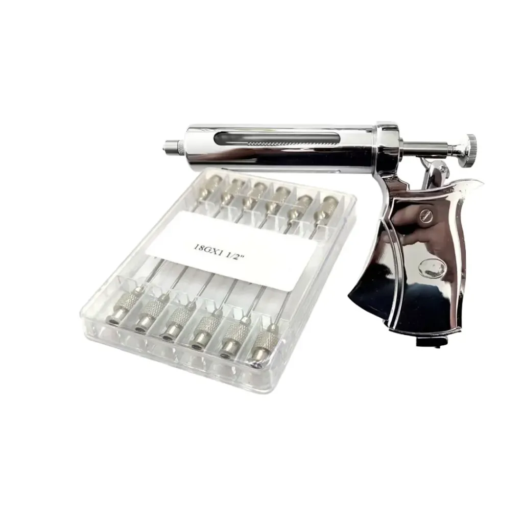 [AGROFACIL-134] COMBO JERINGA AUTOMÁTICA METÁLICA PRO 50 ML+ SET DE AGUJAS REUTILIZABLES 18G1 1/2