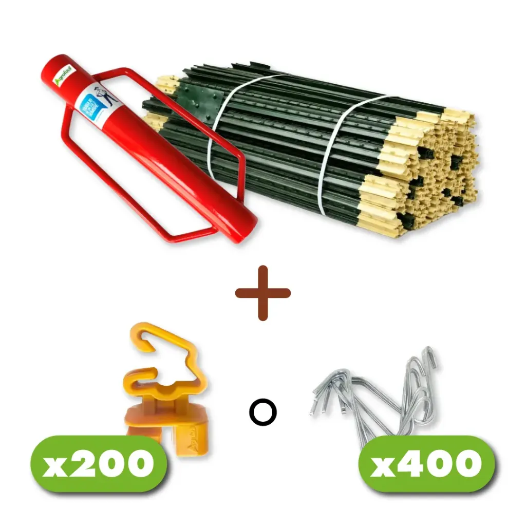 [AGROFACIL-171] COMBO POSTE DE ACERO PERIMETRAL 2.12M 3.9KG
