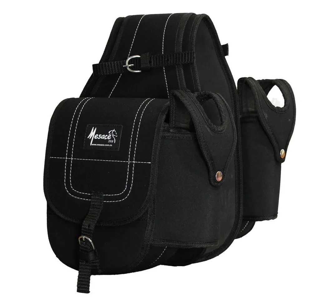 [MES-8] ALFORJA EN LONA CON BOTELLERO MESACE REF.79085803  (Negro)