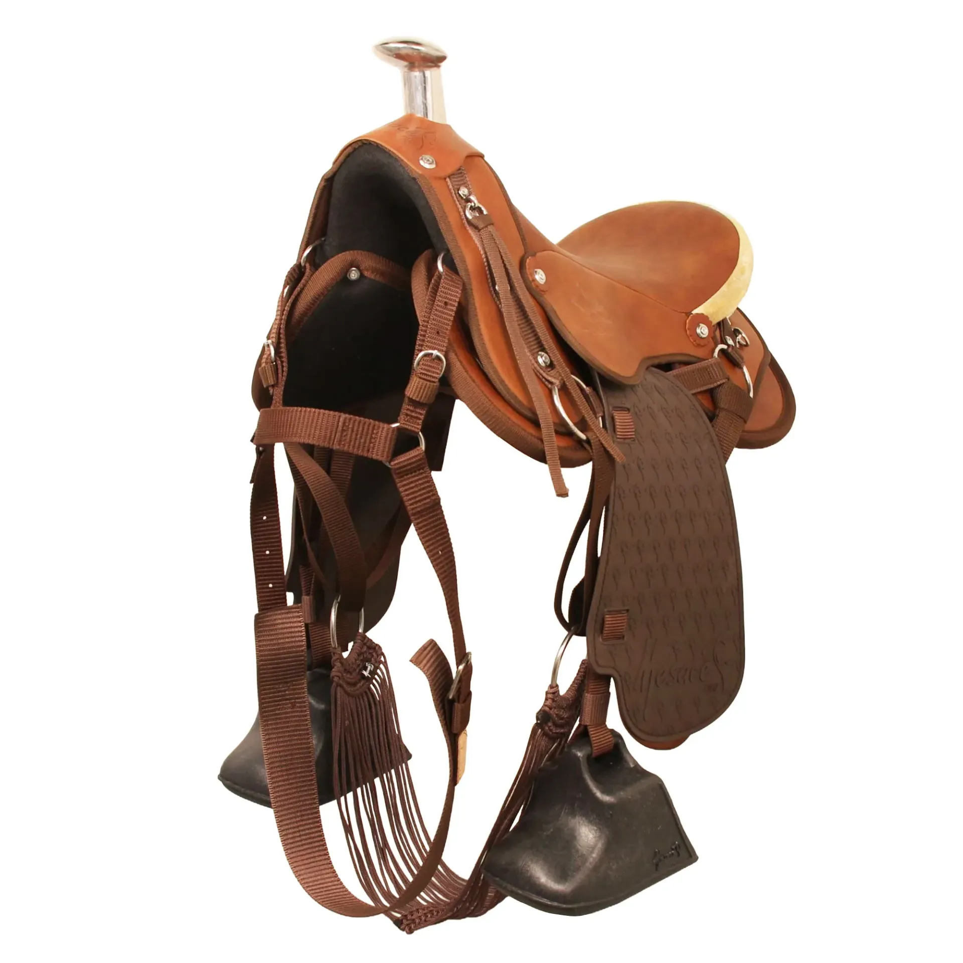 [MES-66-2] SILLA PANTANERA IMPERMEABLE VAQUERÍA MESACE (Negro, Abierto)