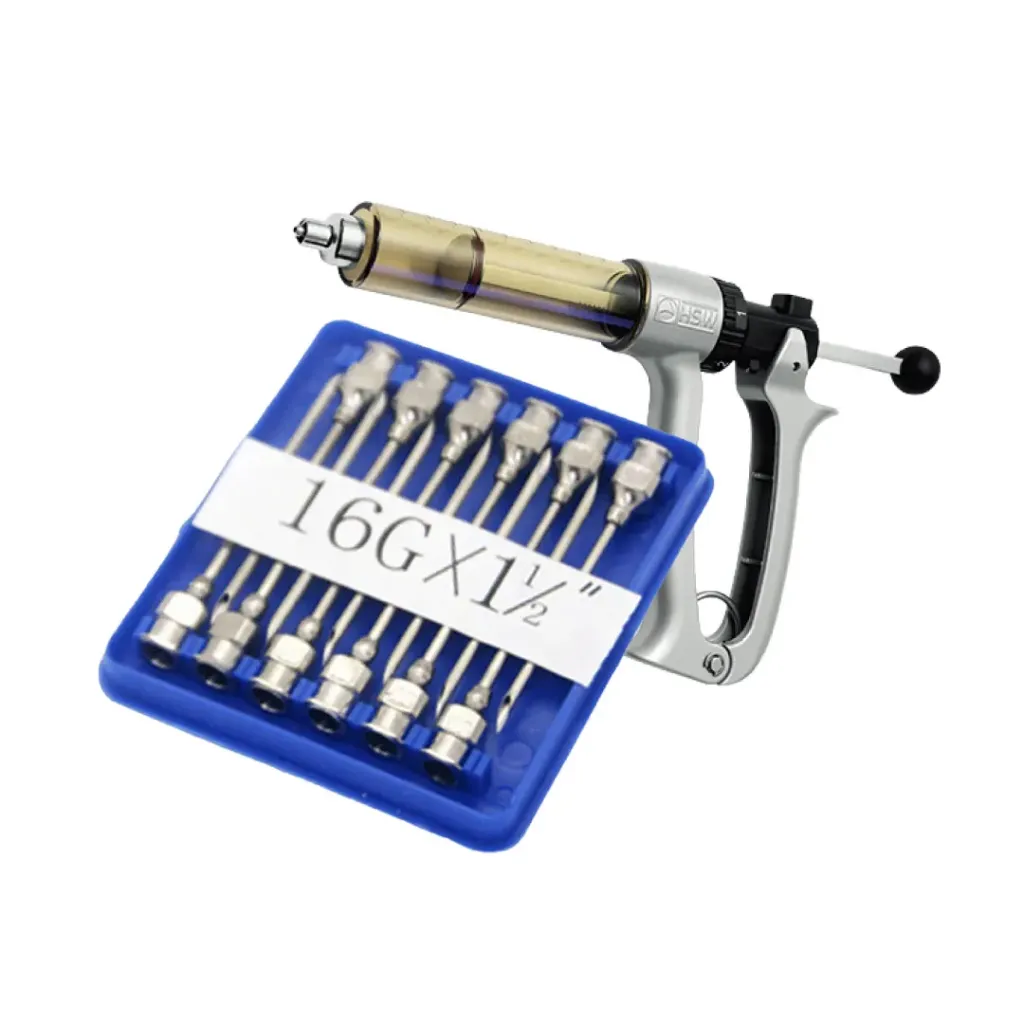 [AGROFACIL-186] COMBO JERINGA AUTOMATICA/METALICA/PLASTICA PRO 50ML + SET AGUJA METALICA 16 G x 1 1/2 CAJA X 12