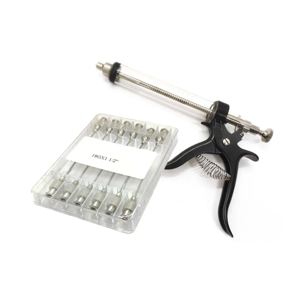 COMBO JERINGA AUTOMATICA/METALICA/PLASTICA PRO 50ML + SET AGUJA METALICA 18 G x 1 1/2 CAJA X 12